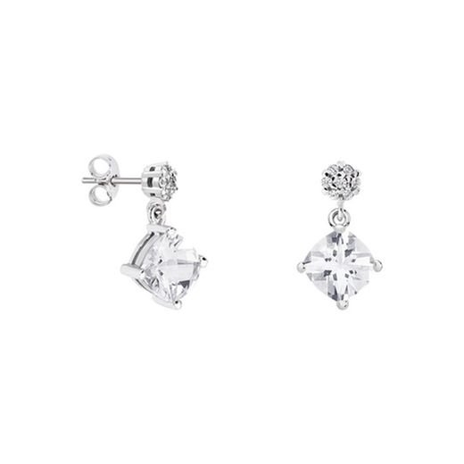 Argyor MRM 7x7mm Rhombus Silver Earrings (AG)79B0600TC1 White Topaz