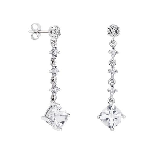 Argyor MRM Rhombus Silver Earrings 7x7mm (AG)79B0603TC1 White Topaz