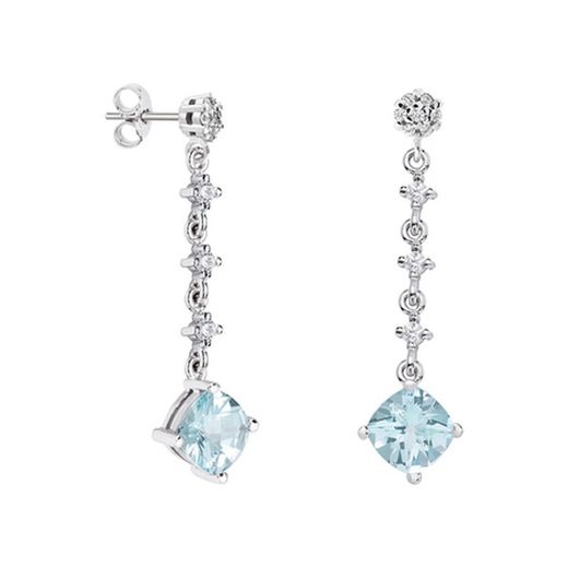 Argyor MRM Rhombus Silver Earrings 7x7mm (AG)79B0603TC2 Blue Topaz