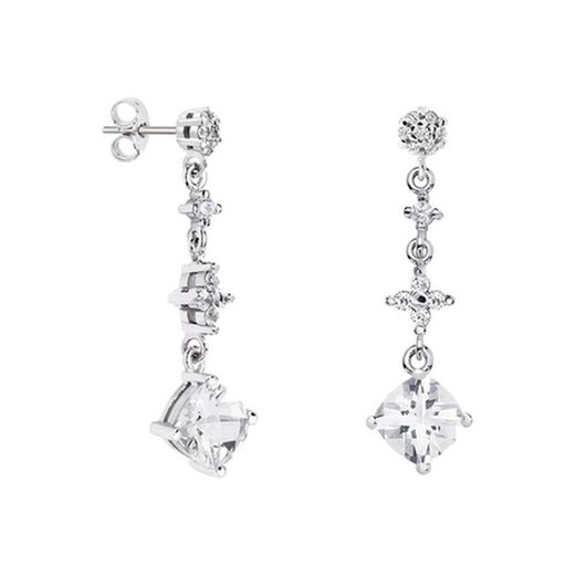 Boucles d'oreilles en argent losange Argyor MRM 7x7 mm (AG) 79B0604TC1 Topaze blanche