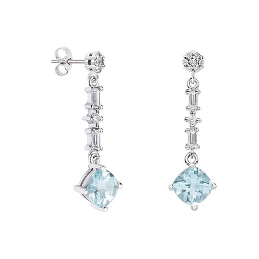 Argyor MRM Rhombus Silver Earrings 7x7mm (AG)79B0606TC2 Blue Topaz