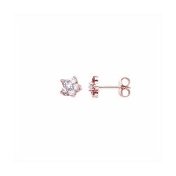 Pendientes Plata Rose E04678PP Flor Con Circonitas