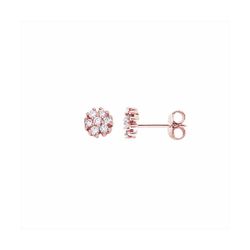 Pendientes Plata Rose E04688PP Flor Con Circonitas