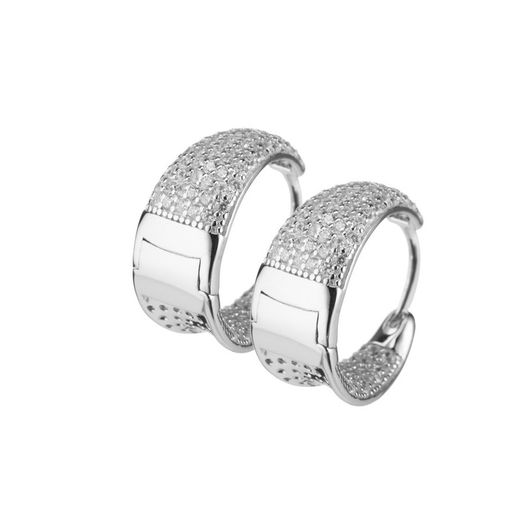 Boucles d'oreilles créoles en argent Sovrani 1,5 cm J8052 avec zircons