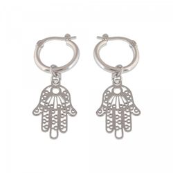 Pendientes Plata Sovrani 1cm AVP040 Aro Mano Fátima