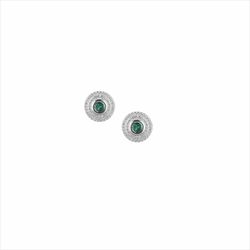 Pendientes Plata Sovrani 1cm J9874 Circonitas Esmeralda