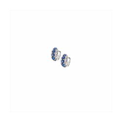 Sovrani Silver Earrings 2cm J9450 Sapphires Zirconias