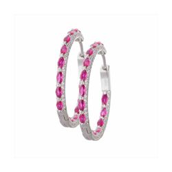 Pendientes Plata Sovrani 3cm J9436 Rubies Circonitas