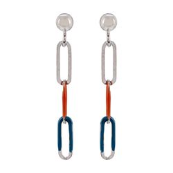 Pendientes Plata Sovrani AVP176P Eslabones Multicolor