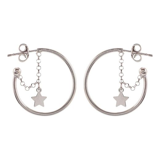 Boucles d'oreilles créoles étoile en argent Sovrani AVP255