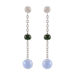 Pendientes Plata Sovrani AVP281 Esmaltado Verde Y Lila
