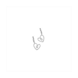 Pendientes Plata Sovrani J11661 Aro Colgante Corazón Circonitas 3,00cm