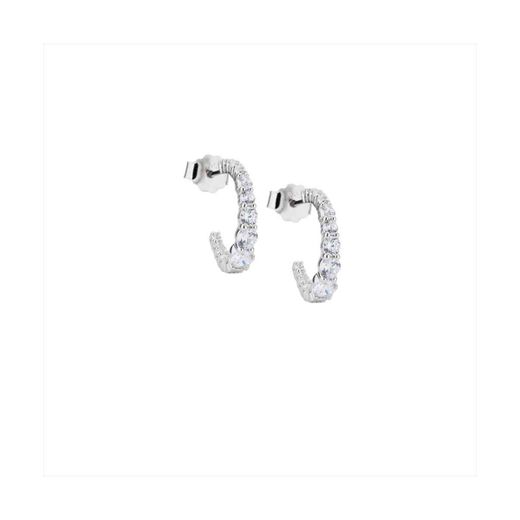 Pendientes Plata Sovrani J11671 Medio Aro Circonitas 2,00cm