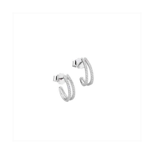 Pendientes Plata Sovrani J11689 Medio Aro C. Circonitas 1,00cm