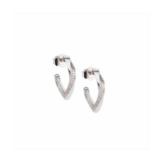 Pendientes Plata Sovrani J11750 Aro Abierto C. Circonitas 2,00cm