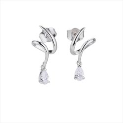 Pendientes Plata Sovrani J12715 Espiral C. Circonita 2,50cm
