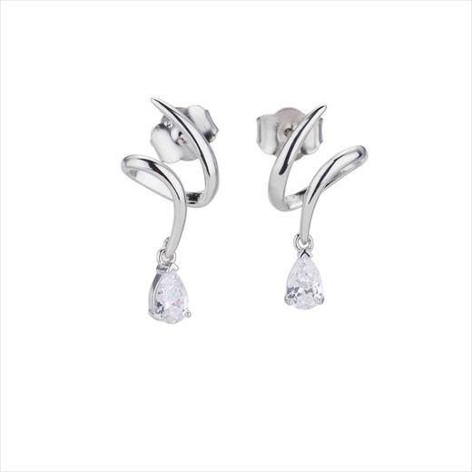 Pendientes Plata Sovrani J12715 Espiral C. Circonita 2,50cm