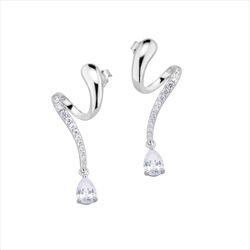 Pendientes Plata Sovrani J12716 Espiral C. Circonita 3,50cm