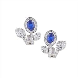 Pendientes Plata Sovrani J12740 Flor C. Zafiro & Circonitas 1.50cm
