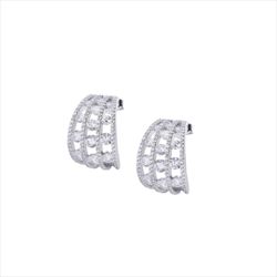 Pendientes Plata Sovrani J12758 Medio Aro C. Circonitas