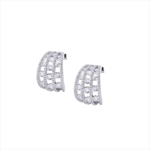 Pendientes Plata Sovrani J12758 Medio Aro C. Circonitas