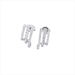 Pendientes Plata Sovrani J12769 Medio Aro Circonitas