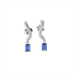 Pendientes Plata Sovrani J12794 Circonitas C. Colgante Circonita Azul 1,50cm