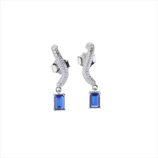 Pendientes Plata Sovrani J12794 Circonitas C. Colgante Circonita Azul 1,50cm