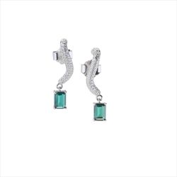 Pendientes Plata Sovrani J12796 Circonitas Verdes Bicolor Blancas 1,00cm