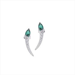 Pendientes Plata Sovrani J12804 Circonitas Verdes Bicolor Blancas 1,00cm