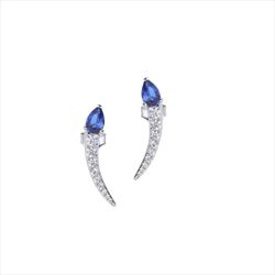 Pendientes Plata Sovrani J12806 Circonita Azul Bicolor Blancas 1,50cm
