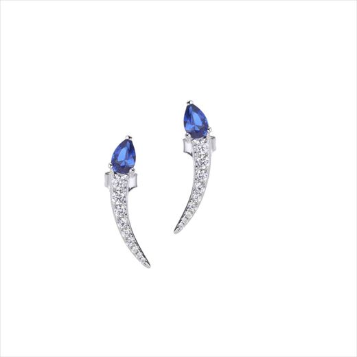 Pendientes Plata Sovrani J12806 Circonita Azul Bicolor Blancas 1,50cm