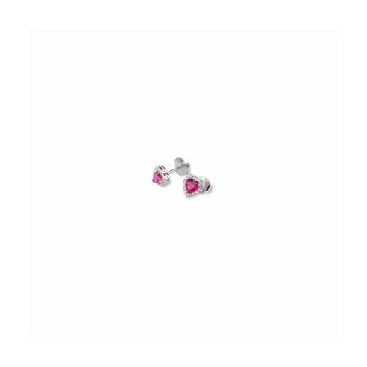 Pendientes Plata Sovrani J8346 Corazón Rubí Circonitas 1,00cm