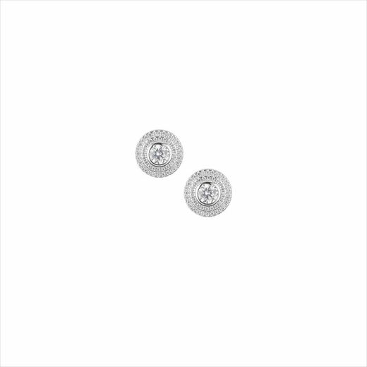 Sovrani J9886 Silver Earrings Circles with Zirconia