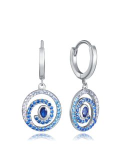Pendientes Plata Viceroy Mujer 9166E000-30 Aro Colgantes Espiral C. Circonitas Blancas Bicolor Azul