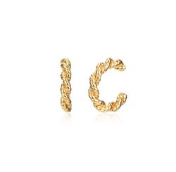 Pendientes Plata Dorada 11mm PEL0946DO Earcuff Cuerda
