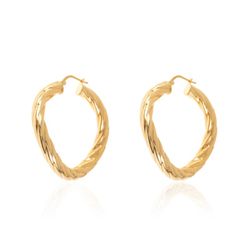 Pendientes Plata Dorada 25mm PEL0441PEL0441DOXX25 Aro Trenzado
