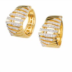 Pendientes Sovrani Bronce 2,7cm J11082 Chapado Circonitas