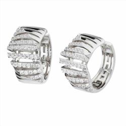 Pendientes Sovrani Bronce 2,7cm J11085 Plateado Circonitas