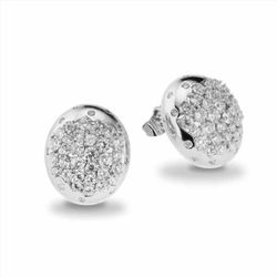 Pendientes Sovrani Bronce 2cm J10902 Plateado Circonitas