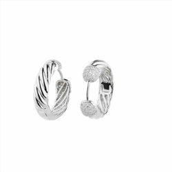 Pendientes Sovrani Bronce 2cm J10910 Plateado Circonitas