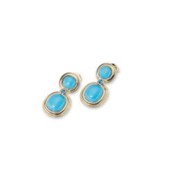 Pendientes Sovrani Bronce 3cm J10876 Pasta Azul Con Circonitas