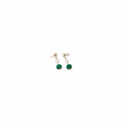 Pendientes Sovrani Bronce 4cm J10724 Piedras Verdes