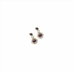 Pendientes Sovrani Bronce 4cm J11410 Chapado Con Cuarzo Violeta