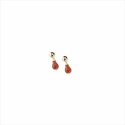 Pendientes Sovrani Bronce 4cm J11423 Chapado Con Pasta Coral