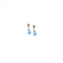 Pendientes Sovrani Bronce 4cm J11431 Chapado Con Pasta Turquesa