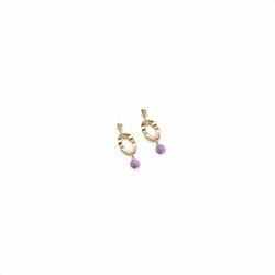 Pendientes Sovrani Bronce 5,5cm J9147 Piedras Violetas