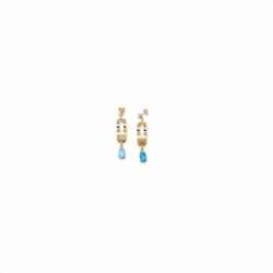 Pendientes Sovrani Bronce 5,5cm J9165 Chapado Piedras Azules