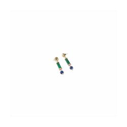 Pendientes Sovrani Bronce 6cm J10843 Chapado Piedras Azules Y Verdes