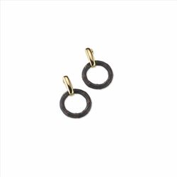 Pendientes Sovrani Bronce 6cm J11352 Chapado Aro Negro